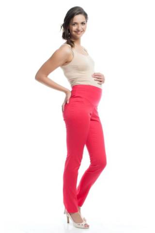 Брюки зауженного силуэта коралловые