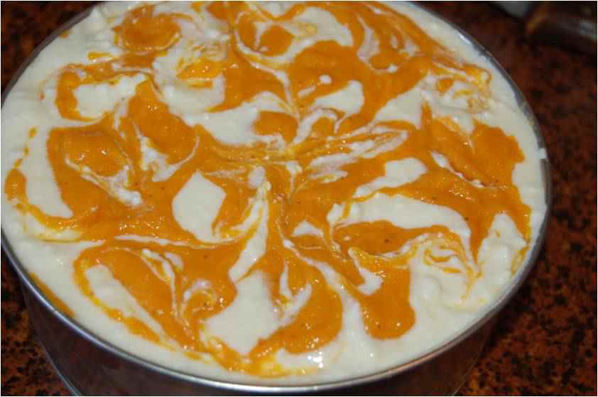 Куриный рулет и творожник с тыквенным пюре