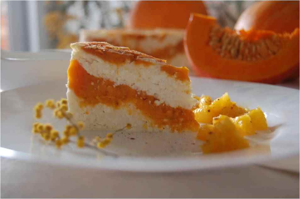 Куриный рулет и творожник с тыквенным пюре