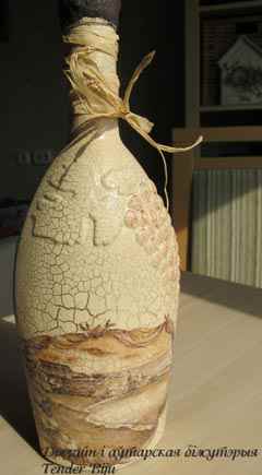 Декупаж винной бутылки