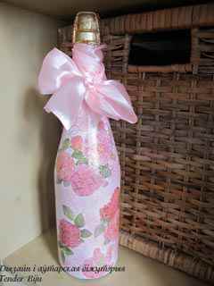 Декупаж винной бутылки