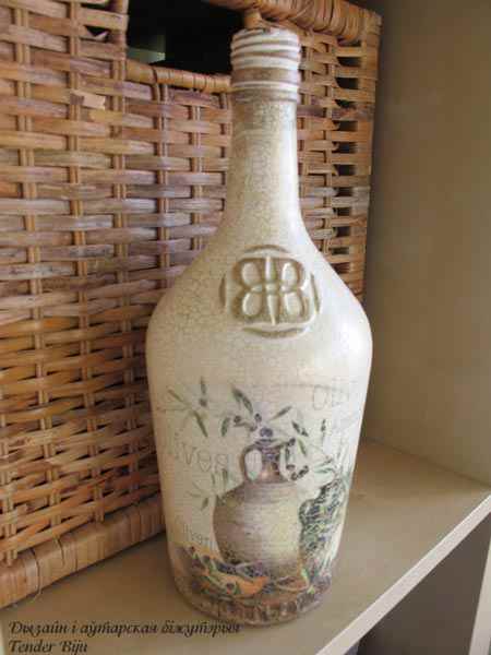 Декупаж винной бутылки