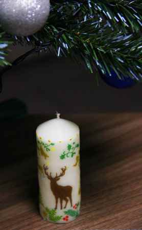 Декупаж новогодней свечи
