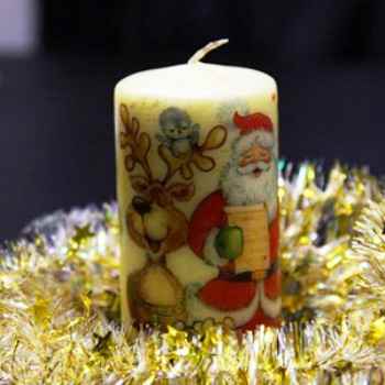 Декупаж новогодней свечи