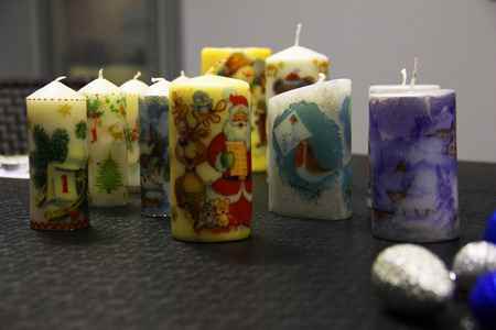 Декупаж новогодней свечи